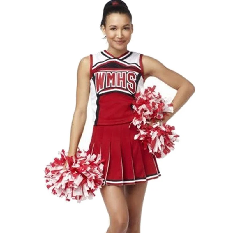 

Girl Cheerleader Costume Glee Style Cheerleading Varsity Cheerleader Cheerios Costume Fancy Dress Uniform High school Glee Club