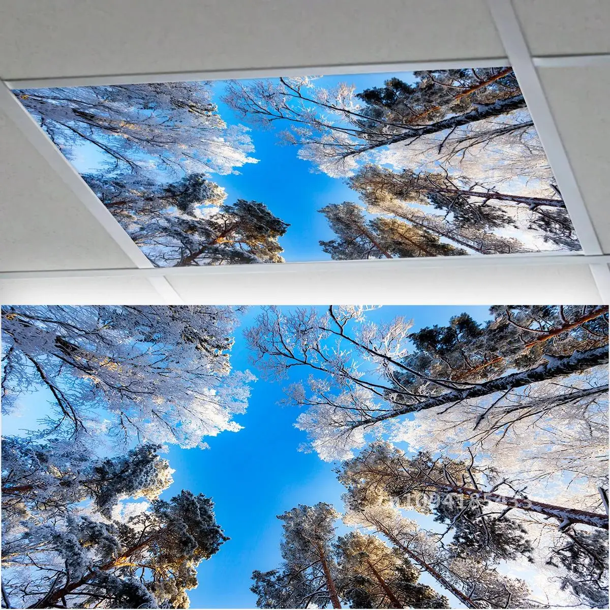 15 стилей 3D красивый зимний лесной пейзаж наклейка на стену для потолка спальни