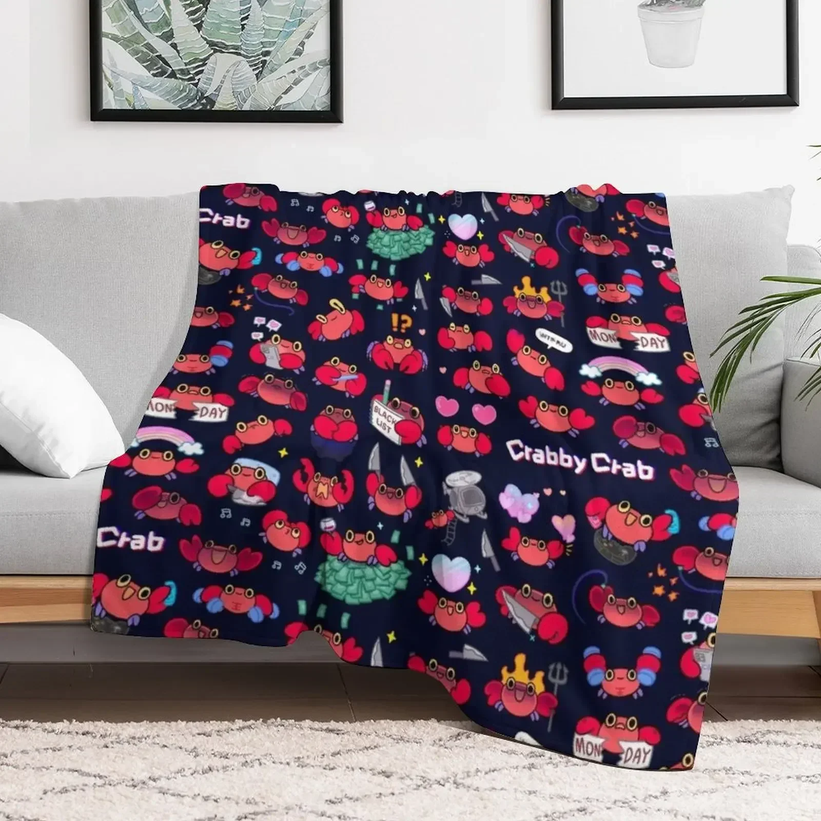 Крабби краб - узор Плед Мягкие клетчатые роскошные одеяла St