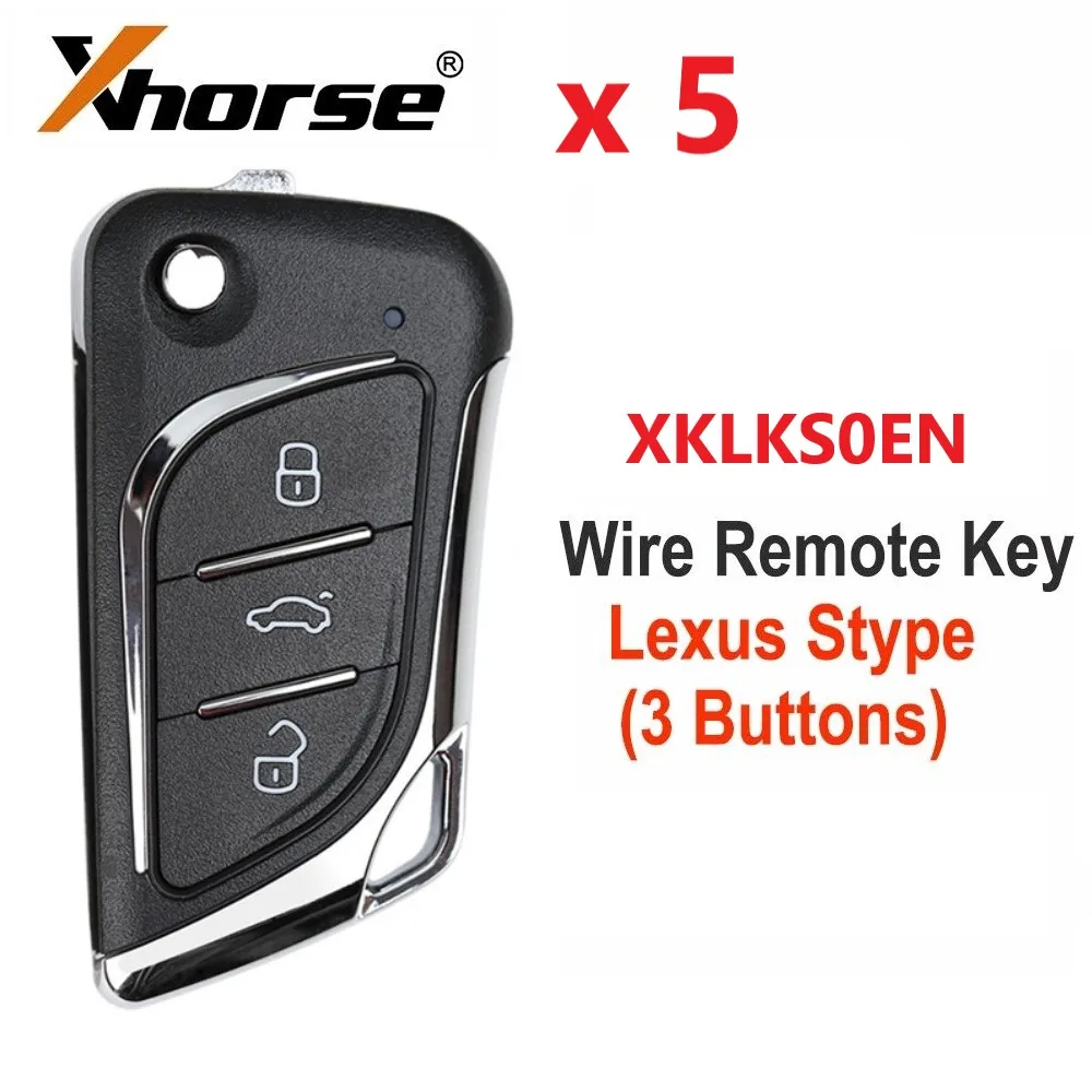 

5x XHORSE XKLKS0EN LEI.KSS Style(Chrome-plating) Remote Key for VVDI VVDI2 Key Tool English Version