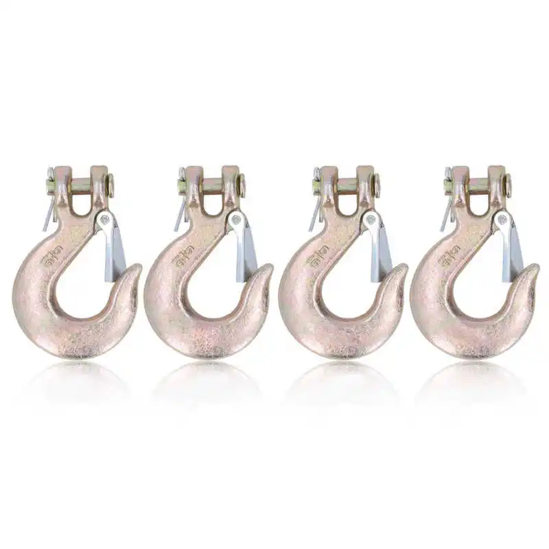 

4Pcs Alloy Steel Clevis Slip Hook 4300 Lbs 5/16Inch Gold Heavy Duty Forged Steel Safety Tow Hook