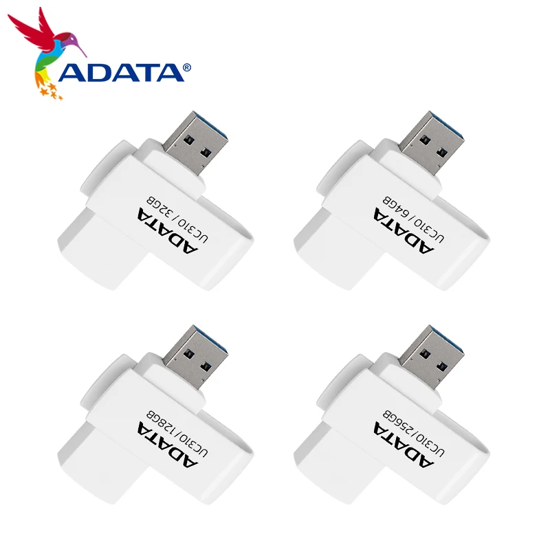 

USB-флеш-накопитель ADATA USB3.2 UC310, 32 ГБ, 64 ГБ, 128 ГБ, 256 ГБ, Белый высокоскоростной интерфейс, простой и портативный, до 100 Мб/с