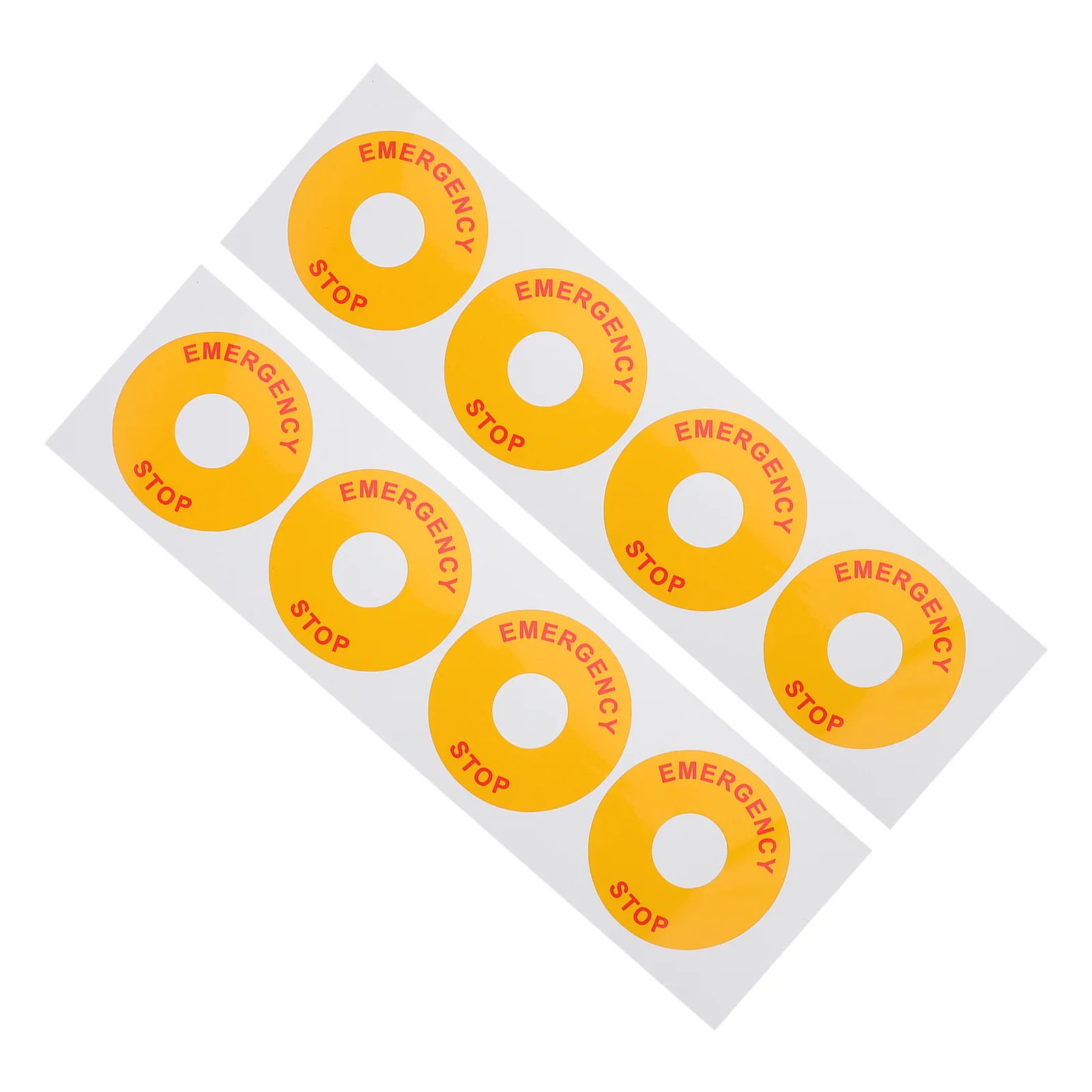 

8 Pcs Electric Equipment Emergency Stop Warning Plastic Tags Indicator Decal Pp