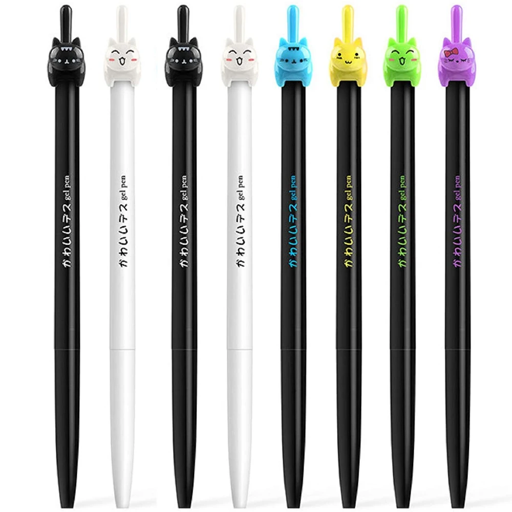 

8 шт., гелевые ручки с черными чернилами, 0,5 мм