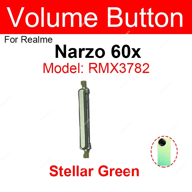 Кнопки регулировки громкости для Realme Narzo 60 60x60 Pro 5G Кнопка вверх и вниз Боковая