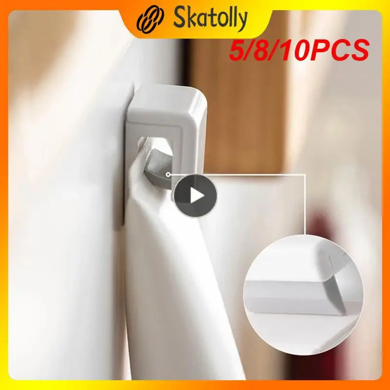 

5/8/10PCS Non-marking Toothpaste Storage Rack Multifunctional Toothpaste Storage Clip Adhesive Facial Cleanser Clip