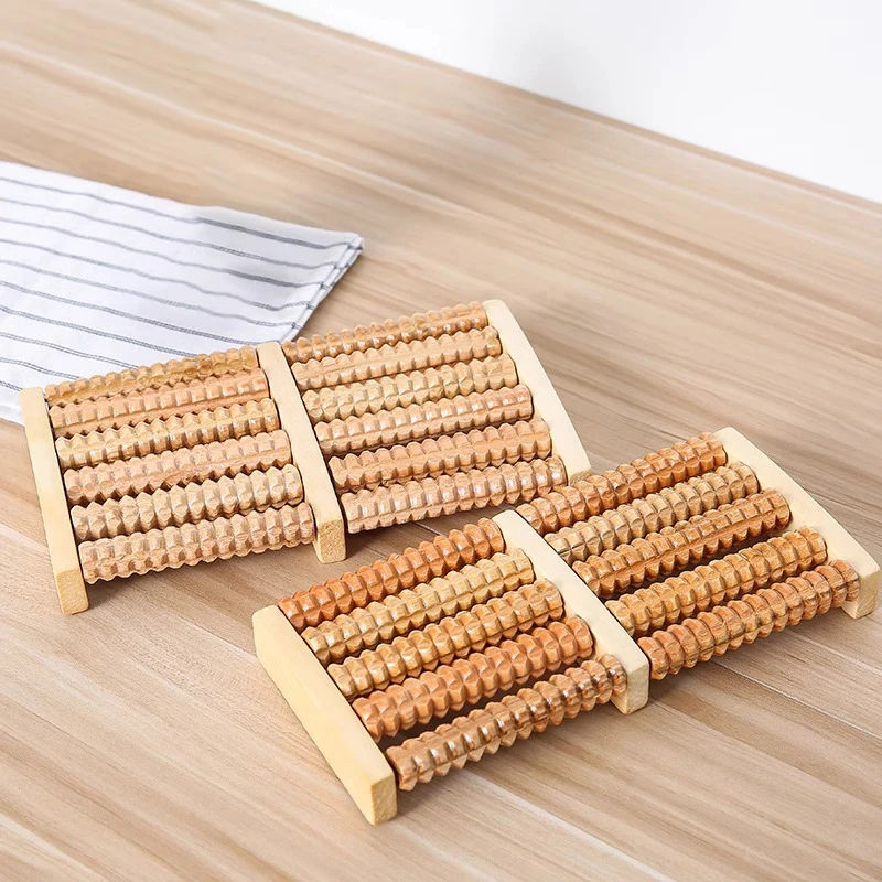 Деревянный роликовый массажер для ног снимает подошвенный фасциит боль в пятке