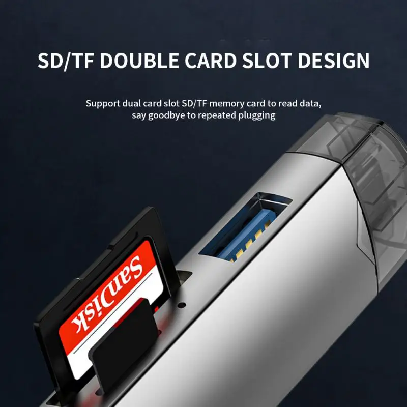 

Type-c Reader Adapter Foldable Type-c3.0 Liuhe Card Reader Otg Adapter High Speed Usb 3.0 Cardreader Phone Accessories Usb 2.0