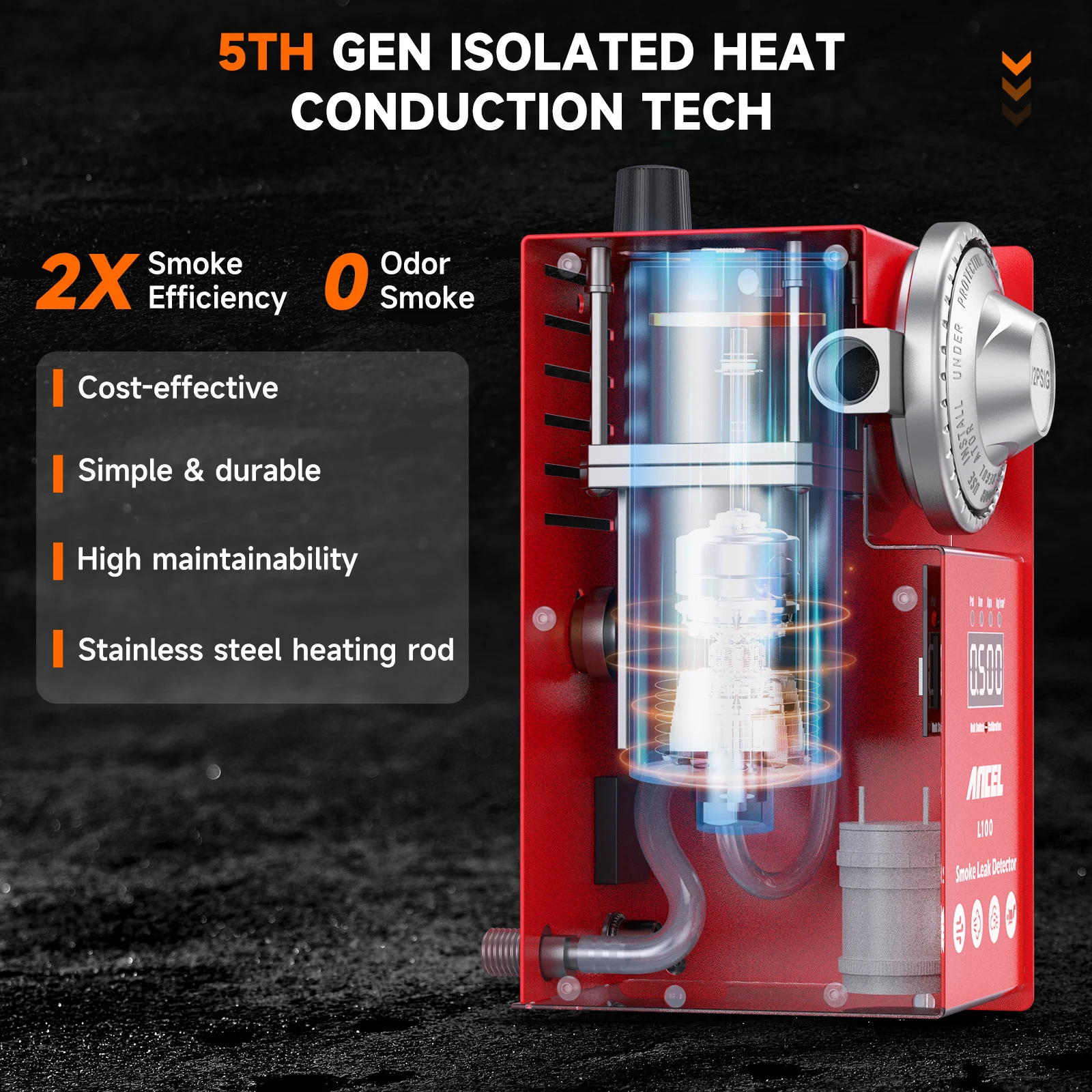 ANCEL L100 автомобильный детектор утечки дыма EVAP вакуумный дым с цифровым манометром