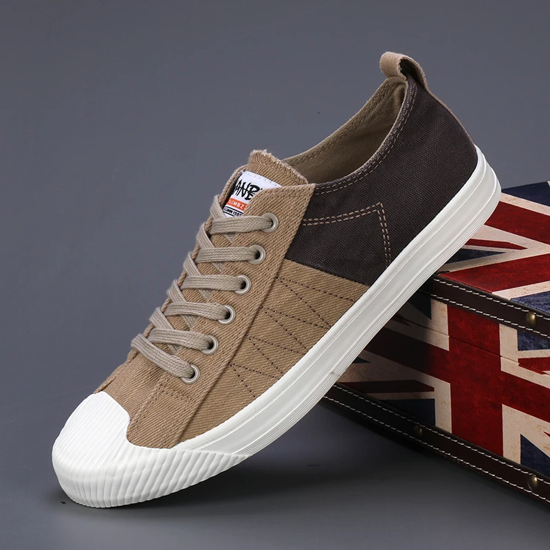 

2024 Spring New Recreational Shoe Soft Bottom Young Men Vulcanized Shoes Bag Mail Men's Shoes Breathable Canvas Shoes