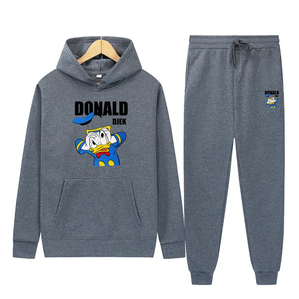 

Donald Duck New Oversized Tracksuit Men/Women TwoPieces Set Hoodies Sweatshirt+Pants Suit Hoody Jogging Sportswear Couple Outfit