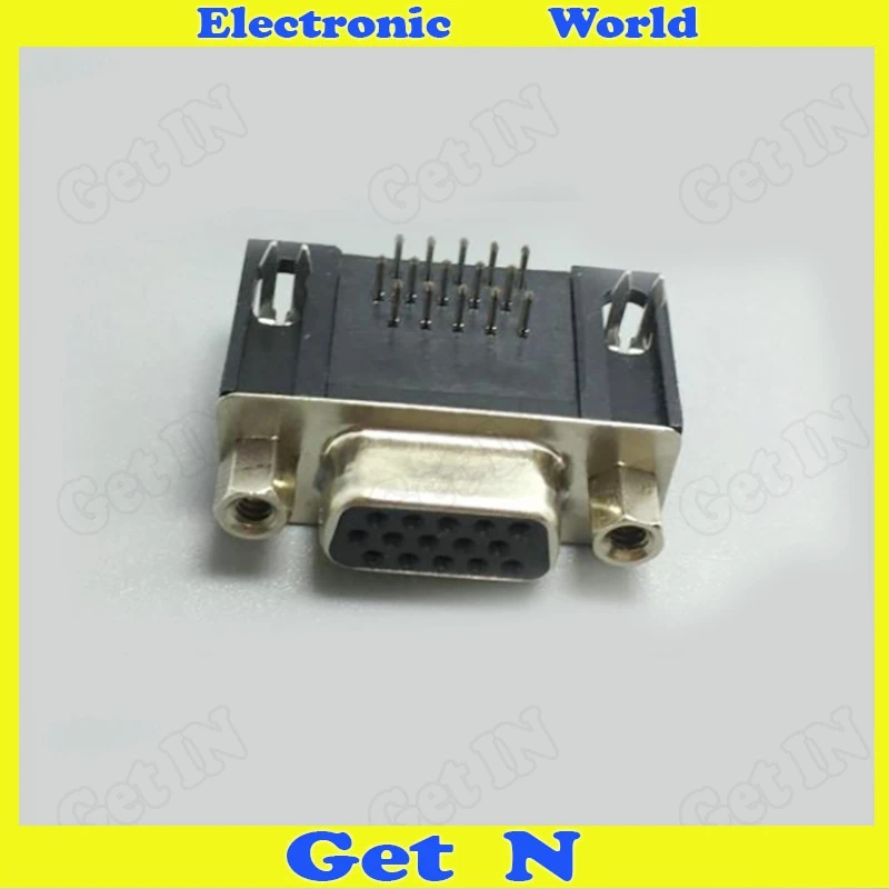 

20 шт. DB15 90 градусов изогнутая ножка разъем VGA HDR15 штекер черный пластик DR15 Джек фотоэлемент 3 ряда сварная пластина VGA