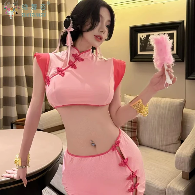 Фото Хэллоуин для взрослых женщин короткий костюм Cheongsam горничная горячий сексуальный костюм для ролевых игр униформа искушение экзотический необычный костюм для косплея №5
