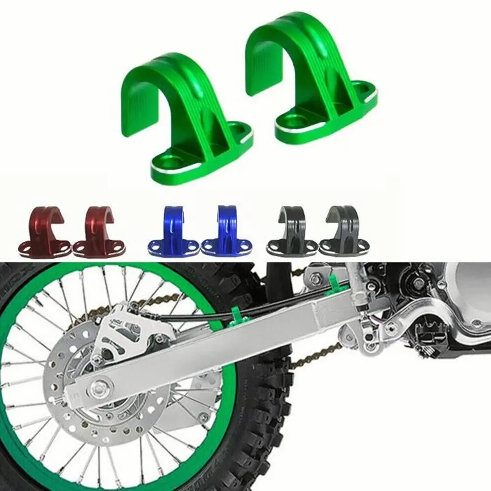 

Motorcycle Accessories 2X Rear Brake Line Hose Cable Guide Clamp For KAWASAKI KX125 KX450 KX450X KX450F