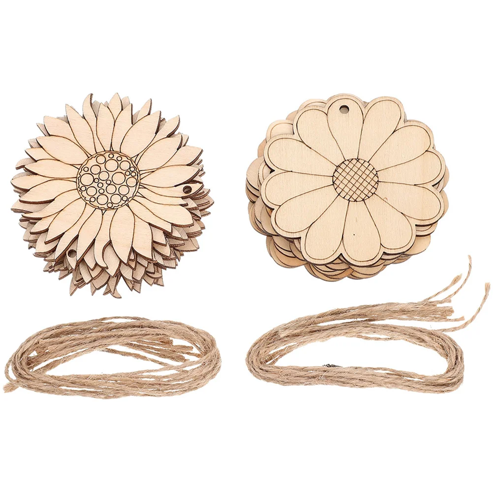 

Wooden Hollow Sunflower DIY Crafts Cutouts Shapes Embellishments for Flowers Chips
