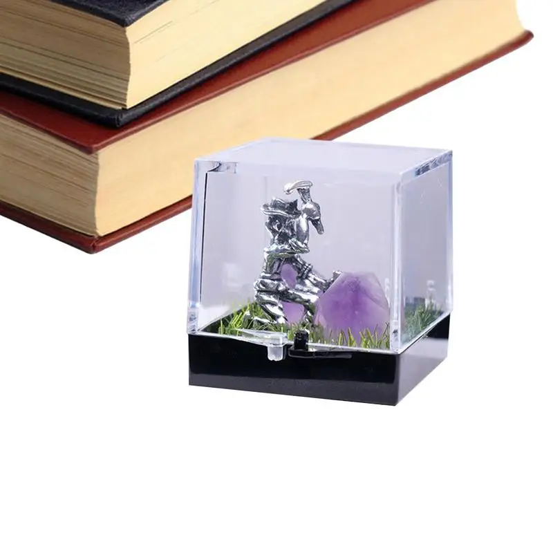 

Amethyst Crystal Ornaments Miniature Miner Landscape Ornaments Energy Gemstone Statue Lucky Figurine Home Craft Decor