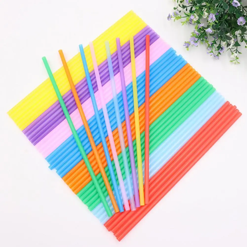 

100Pcs/Bag Disposable Straws Compact Portable Convenient for Home Plastic Straws Drinking Straws