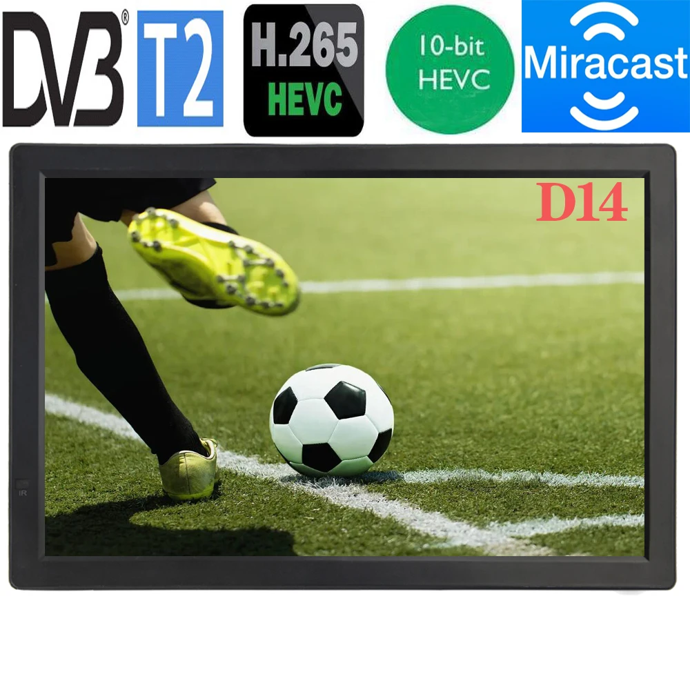 Wireless screen sharing Miracast New LEADSTAR 14 inch Portable Mini TV With DVB-T2 Digital Tuner Dolby AC3 10Bit Hevc