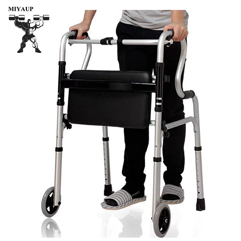 

MIYAUP Elderly Walking Chair Aluminum Alloy Four-Legged Crutch For Disabled People Walking Aid
