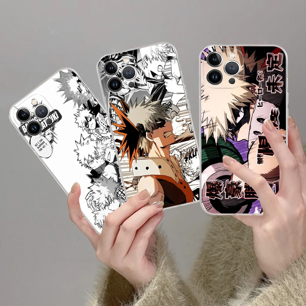 Anime B-Bakugo Katsuki Phone Case for iPhone 16 15 8 7 6 6S Plus X SE XR XS 14 11 12 13 Mini Pro Max Mobile