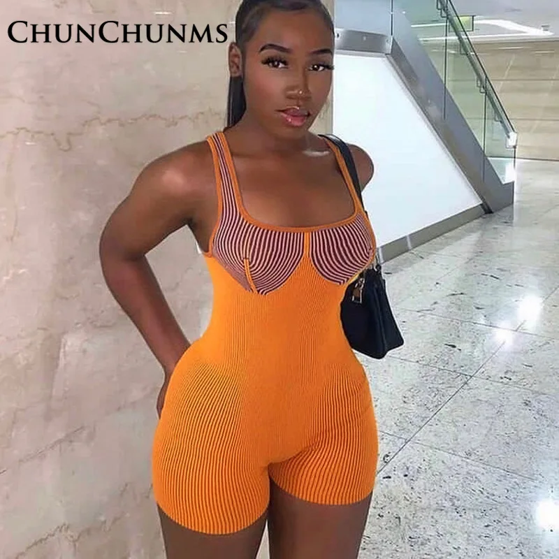 

Женский летний спортивный короткий комбинезон в полоску, велосипедные шорты с открытой спиной, комбинезон, пикантные лосины с открытой спи...