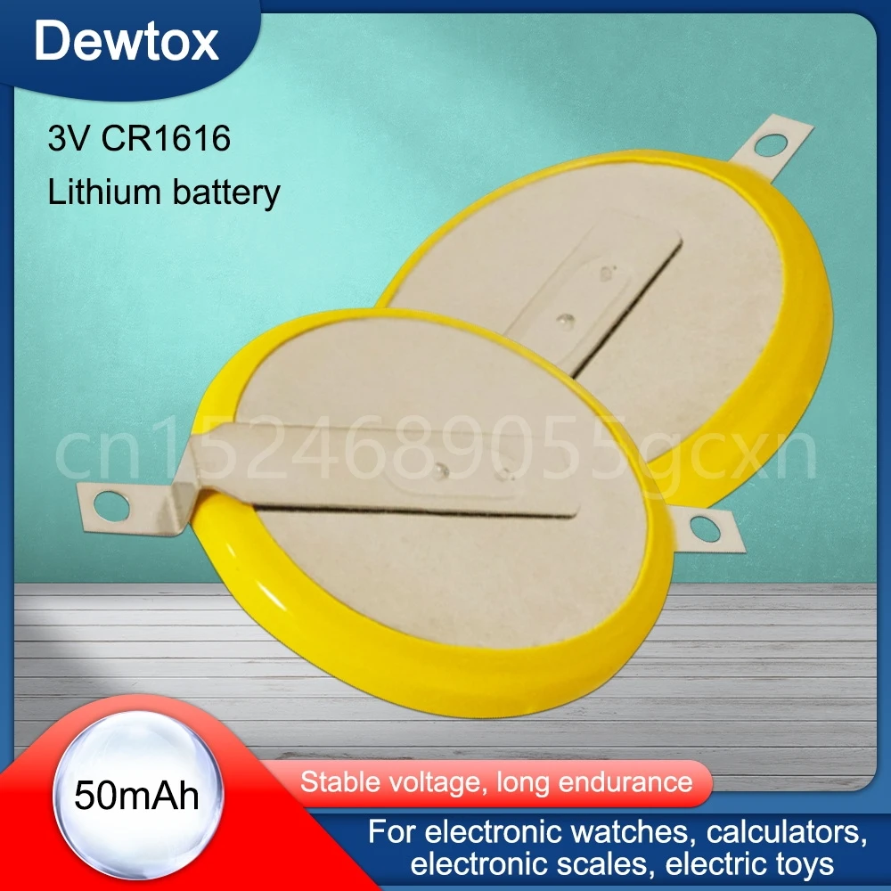 1-20 шт. CR1616 кнопочные элементы батареи вкладки 3 в 2 фута сварочные паяльные контакты 50 мАч 1616 ECR1616 LM1616 монетная батарея
