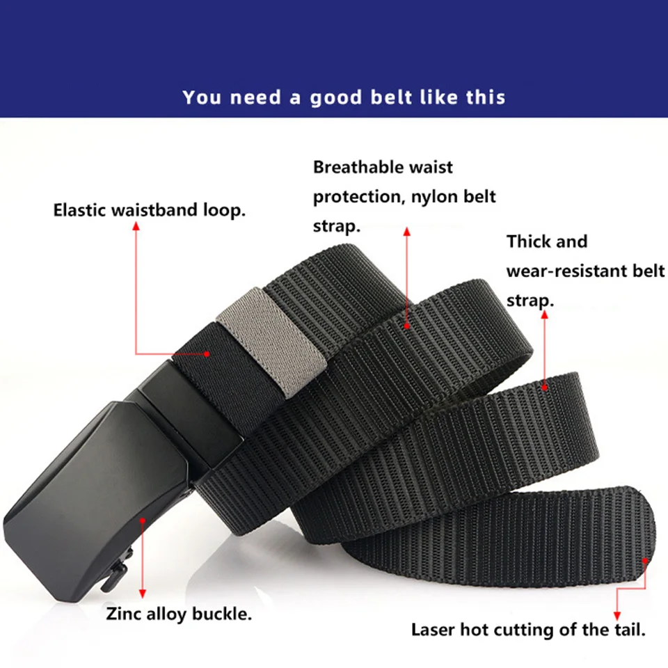Ремень нейлоновый с пряжкой диаметром 3 4 см для мужчин и женщин