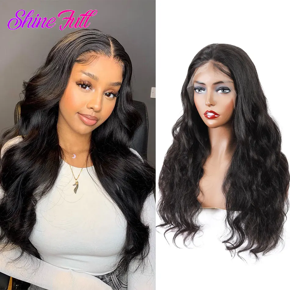 

Raw Indian hair Body Wave 13x6 Hd Transparent lace Frontal Wigs Natural Color 13x4 Lace Front Wig Human hair For Black Women