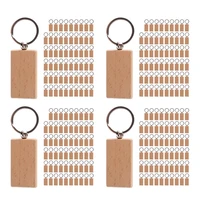 240pcs blank rectangle wooden key chain diy wood keychains key tags can engrave diy gifts