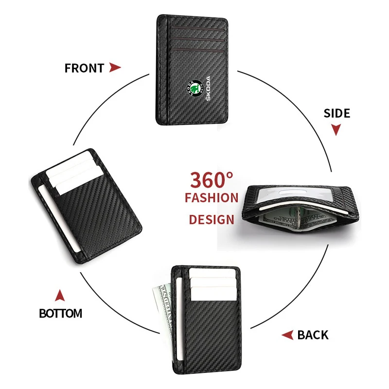 Мужские тонкие минималистичные кожаные кошельки с передним карманом RFID-кредит