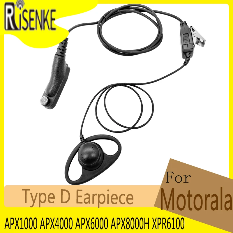 Type D Earpiece Headphone Two-way Radio Haedset for Motorala APX900 APX1000 APX4000 APX6000 APX8000H XPR6100 XPR6300 XPR7580e