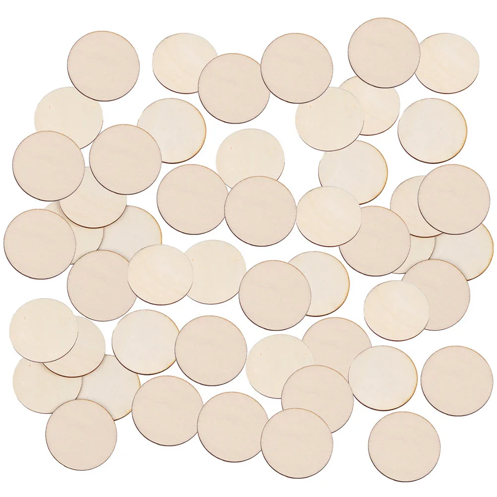 

100 Pcs Hollow Out Log Color Round Wood Chips Child Household Decor Wooden Tags Unfinished Cutouts Ornaments
