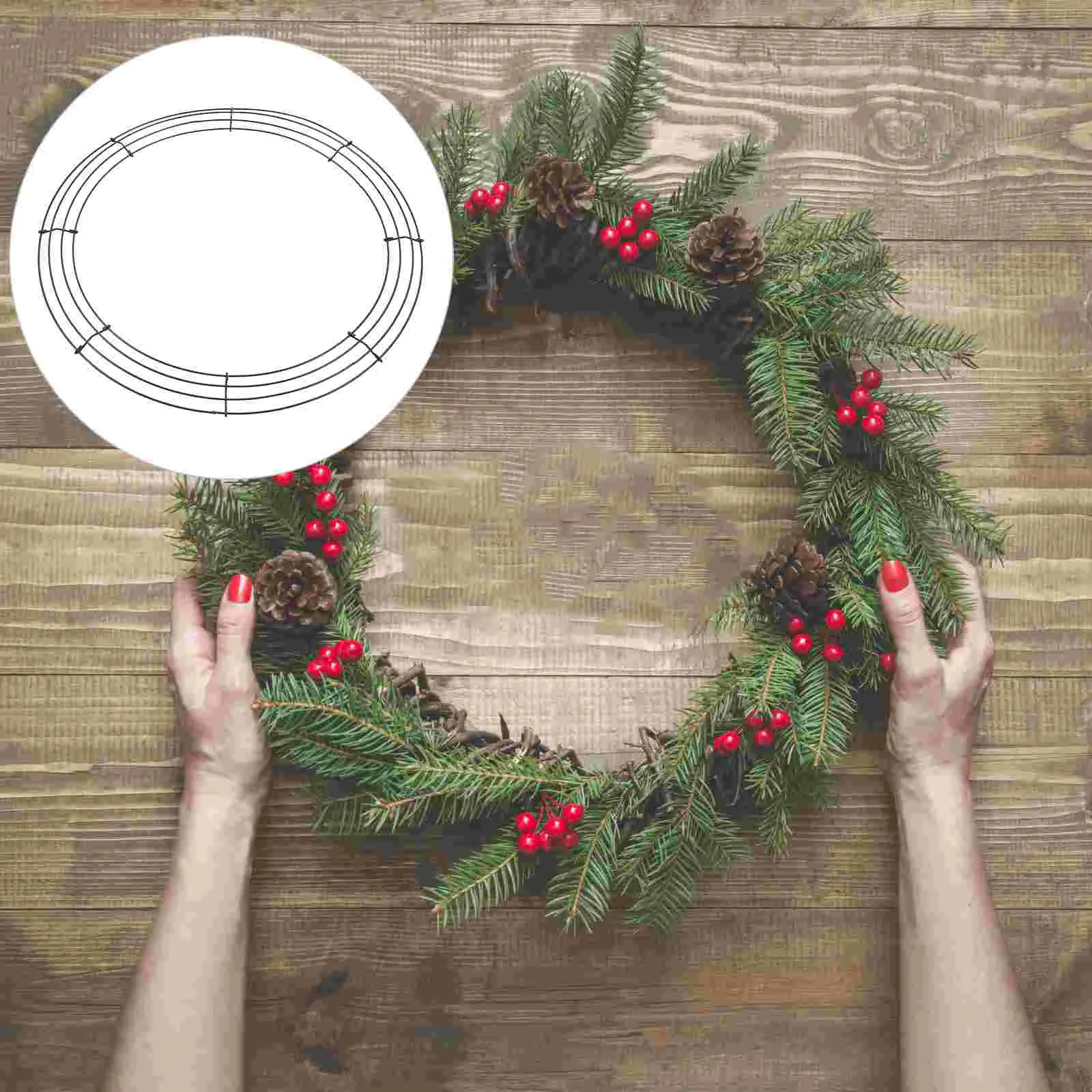 2 шт. Рождественский проволочный венок DIY Изготовление гирлянды Кольца