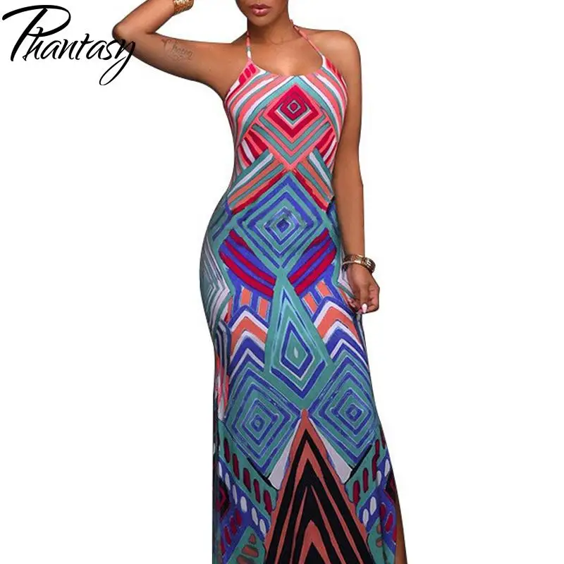 Длинное платье Phantasy в богемном стиле женское без рукавов на шнуровке винтажное