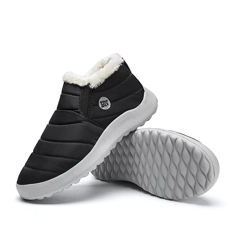 2023 Snow Boots Women Shoes Warm Plush Fur Ankle Boots Winter Female Slip On Flat Casual Shoes Waterproof Ultralight Footwear