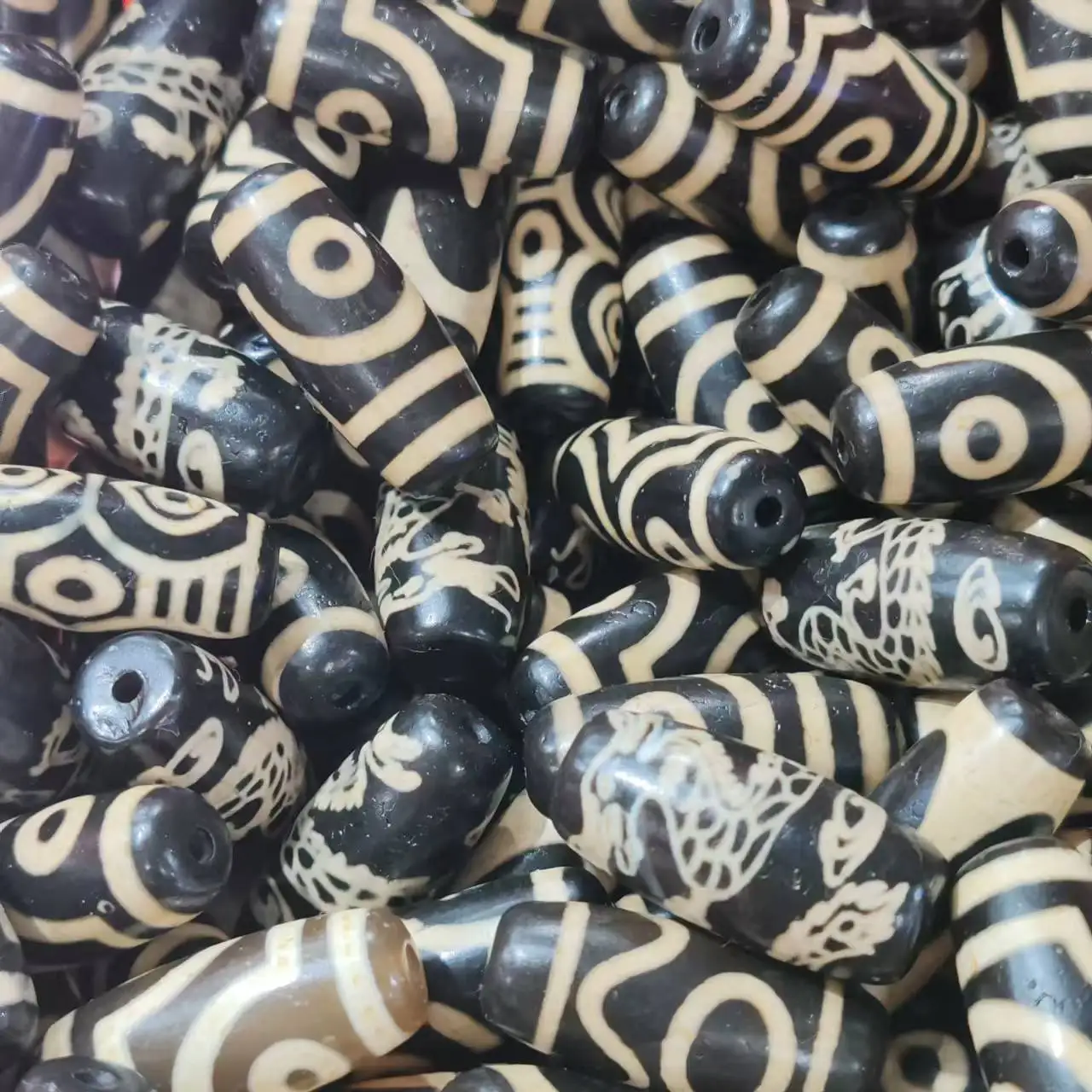 100 шт./лот натуральный многоцветный старый агат дзи оптом линии выветривания