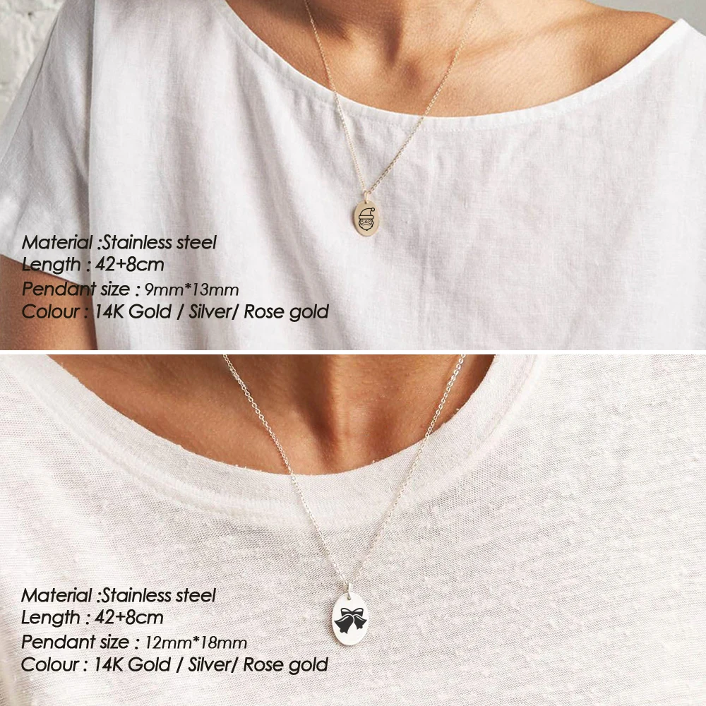 Orazio Customized Necklace for Friends Lovers Engraved Heart Hand Gesture 14K Gold Stainless Steel Female Birthday Gift Jewelry