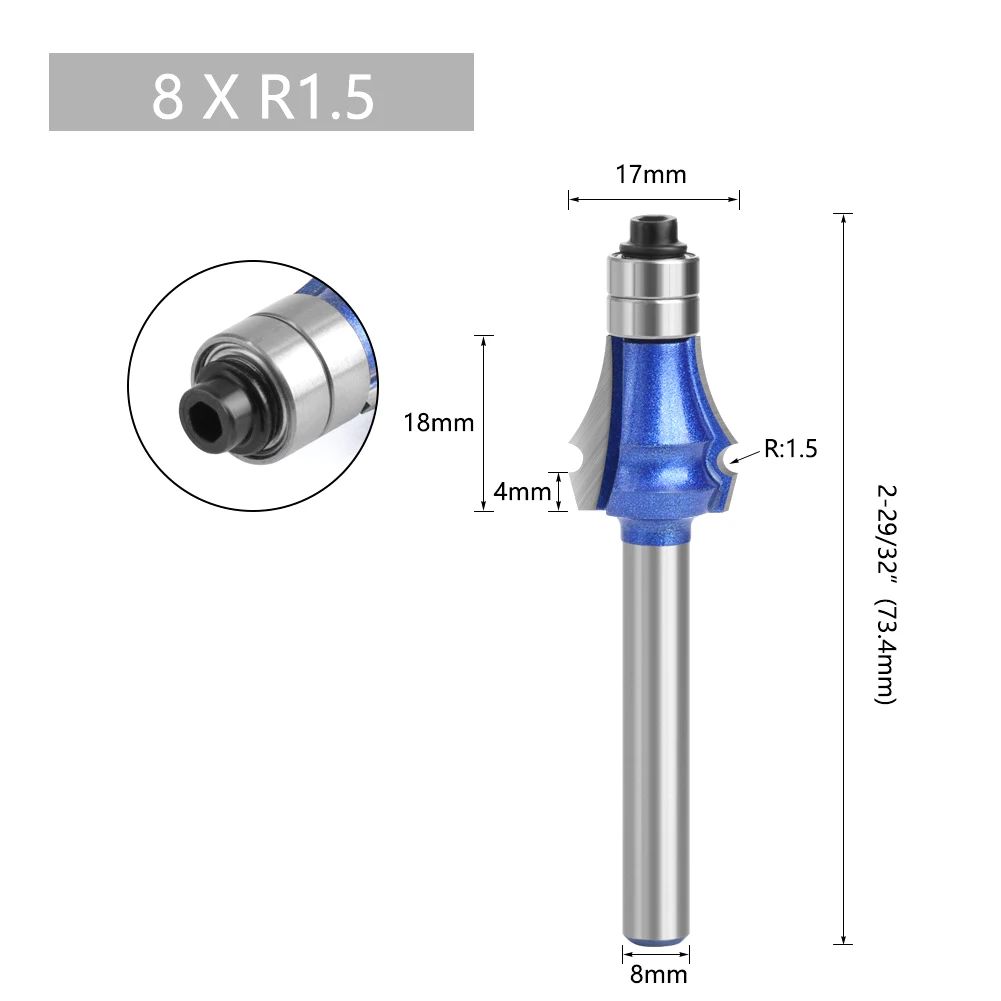 

Anti Kickback Design Industrial Quality Router Bit Tungsten Carbide 1pc 73.4-88mm Blue Silver YG6X Carbide Tip