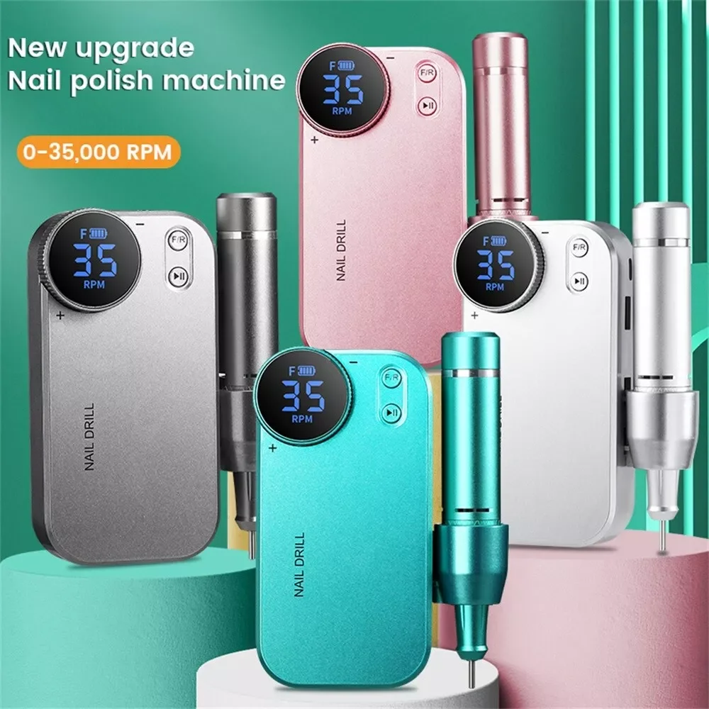ity przenośna akumulatorowa wiertarka do manicure 35000 obr./min. Szybkie narzędzie wibracyjne profesjonalnej pielęgnacji ...