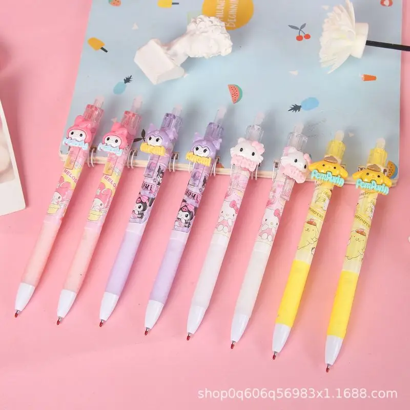 2025 New Sanrio Cartoon Hello Kitty Kuromi Patch Press Neutral Pen Stainless Steel Student 0.5mm School Gift