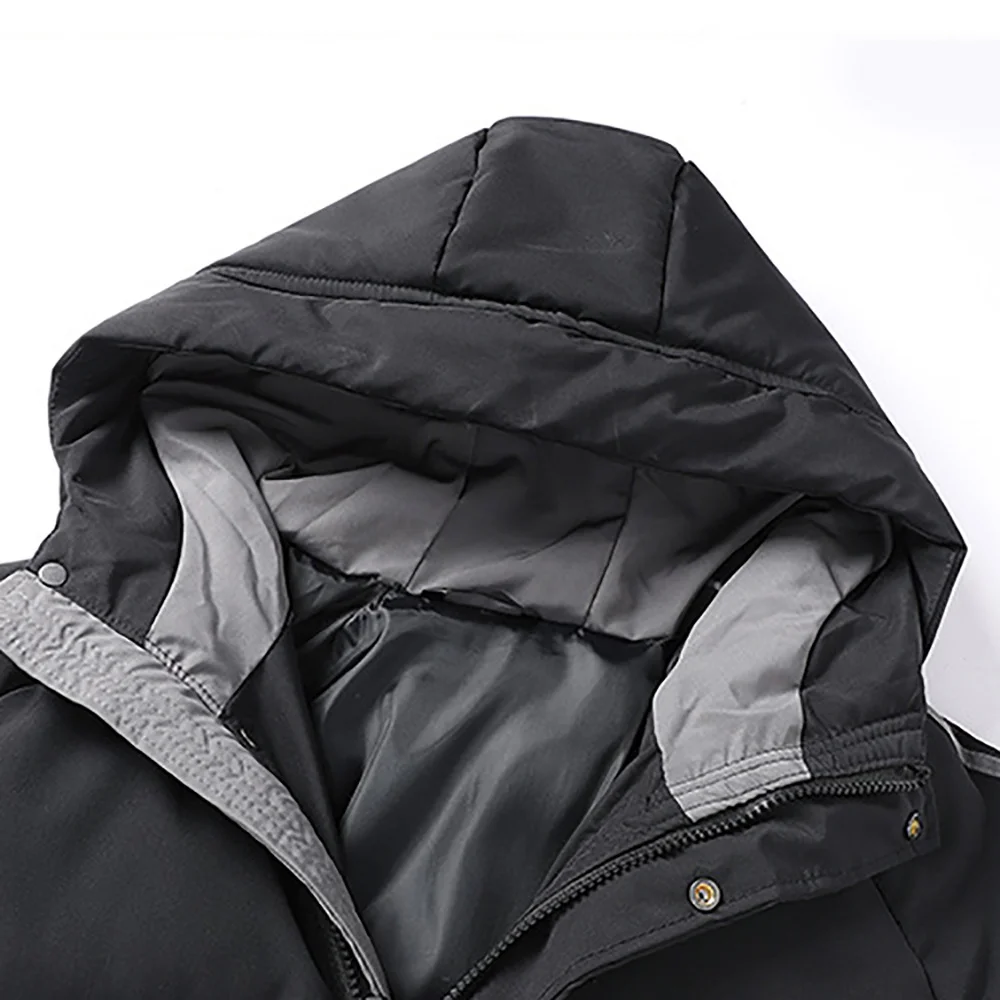 Winter Jacket Men Parkas Thicken Warm Coat Mens Hooded Solid Color Casual Parka Male Fashion Streetwear  Cotton Tops Clothes