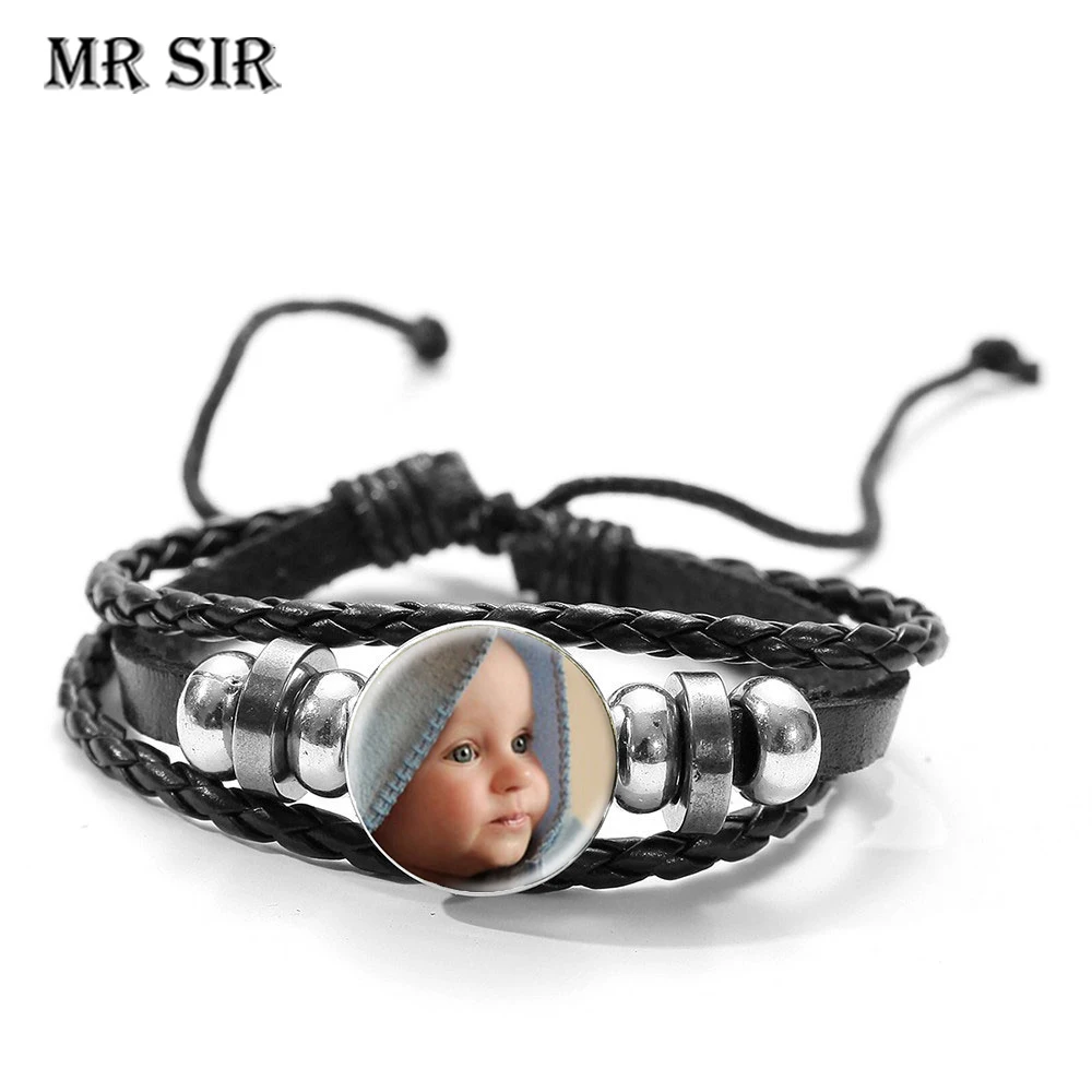 

10 шт., кожаный браслет с фото на заказ