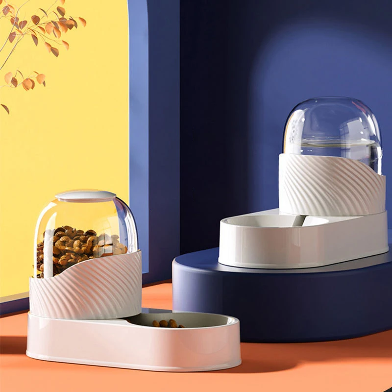 

Pet Automatic Feeder Cat Automatic Feeder Waterer Large Capacity Removable and Washable Cat Dog Food Bowl Oblique Mouth Pet Bowl