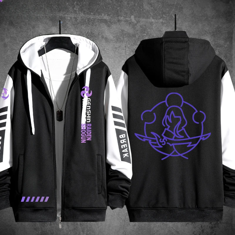 Anime Genshin Impact Beelzebul 3D Print Zip Up Hoodie Women/Men Harajuku Sweatshirt Raiden Shogun Cosplay Zipper Hooded Jacket