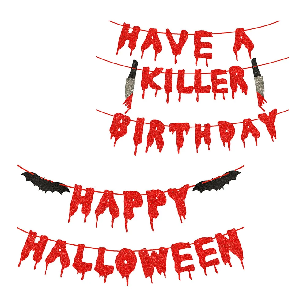 

Bannerparty Decorations Horrordecor Hanging Garlandvampire Blood Birthday Scary Supplies Ornament Home Layout Red Bunting Zombie