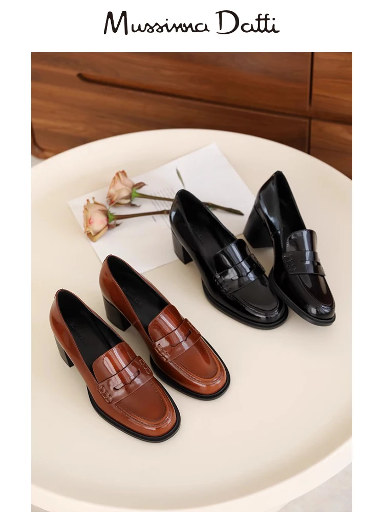 2024 новые модные женские туфли Murrinna Daffi кожаные повседневные на высоком каблуке