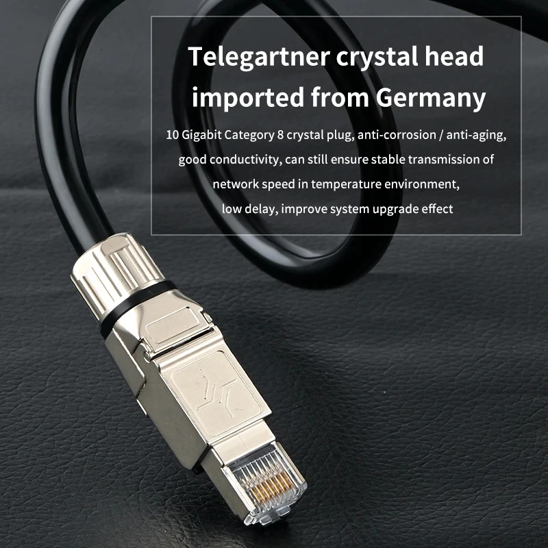 Hi-end сетевой кабель CAT 8 из стерлингового серебра 10 гигабитных скоростей 40 Гбит/с