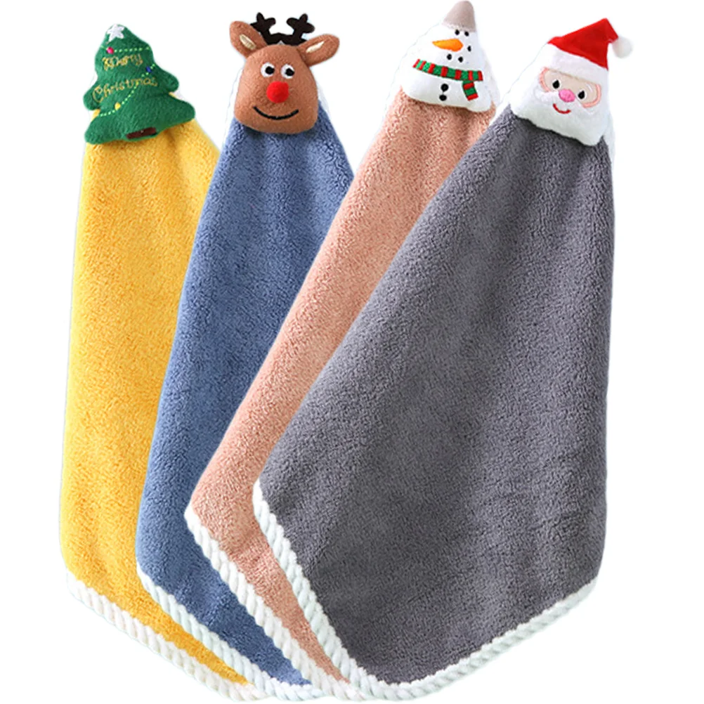 

Towels Hand Christmas Kitchen Rag Hanging Dish Towel Cloth Bathroomdishcloths It Wet Swedish Mirror Washing Guest Cleaning