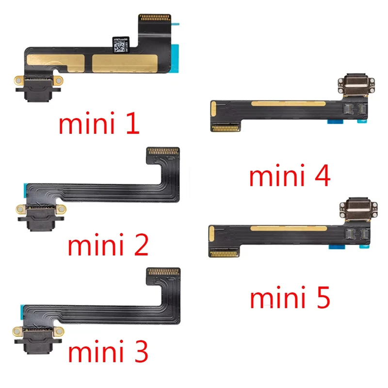Фото USB-разъем для зарядки, гибкий кабель для Apple iPad Mini 1 2 3 4, порт зарядки, все версии, запчасти для ремонта гибкого шлейфа порта №1