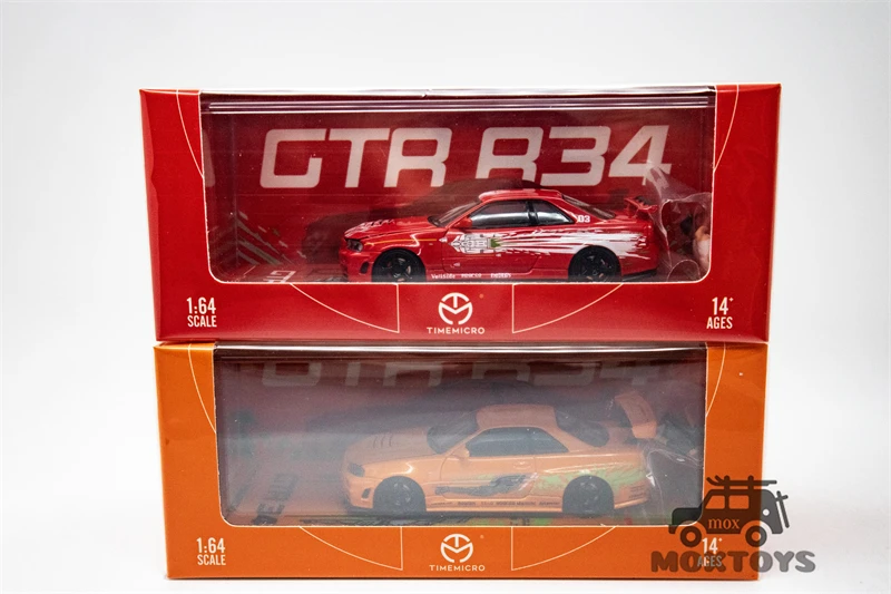 Литая под давлением модель автомобиля Time Micro 1:64 GTR34 Fast &amp Furious Limited 2000